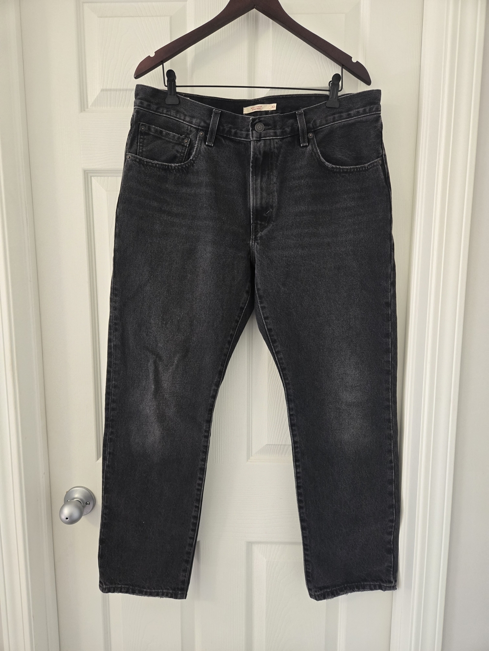 Womens Black Levis Middy Straight 33W 29L